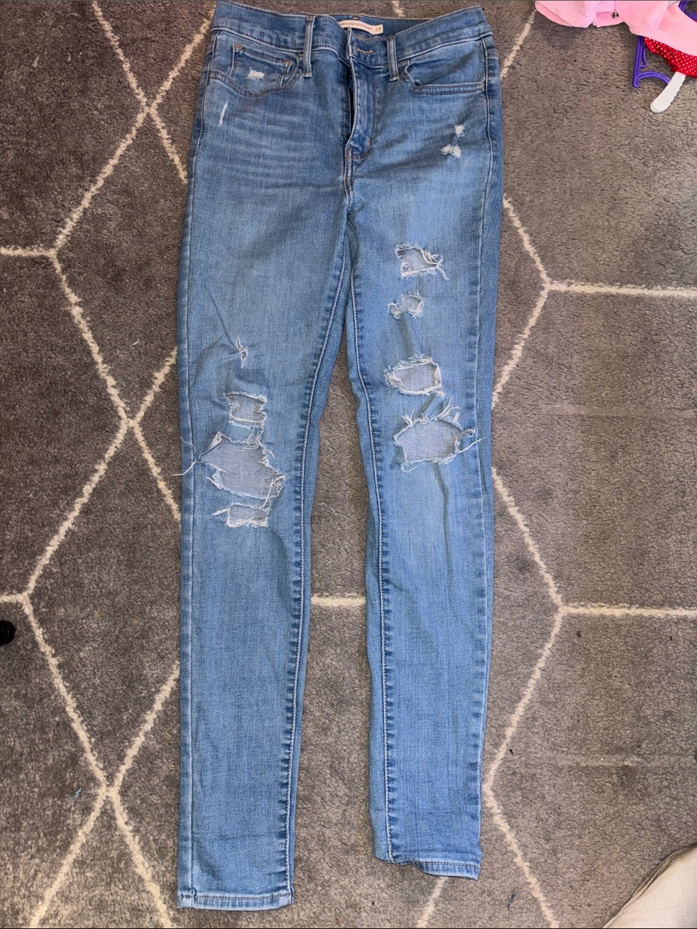 Signature by Levi Strauss Light Blue Distressed Skinny Jeans